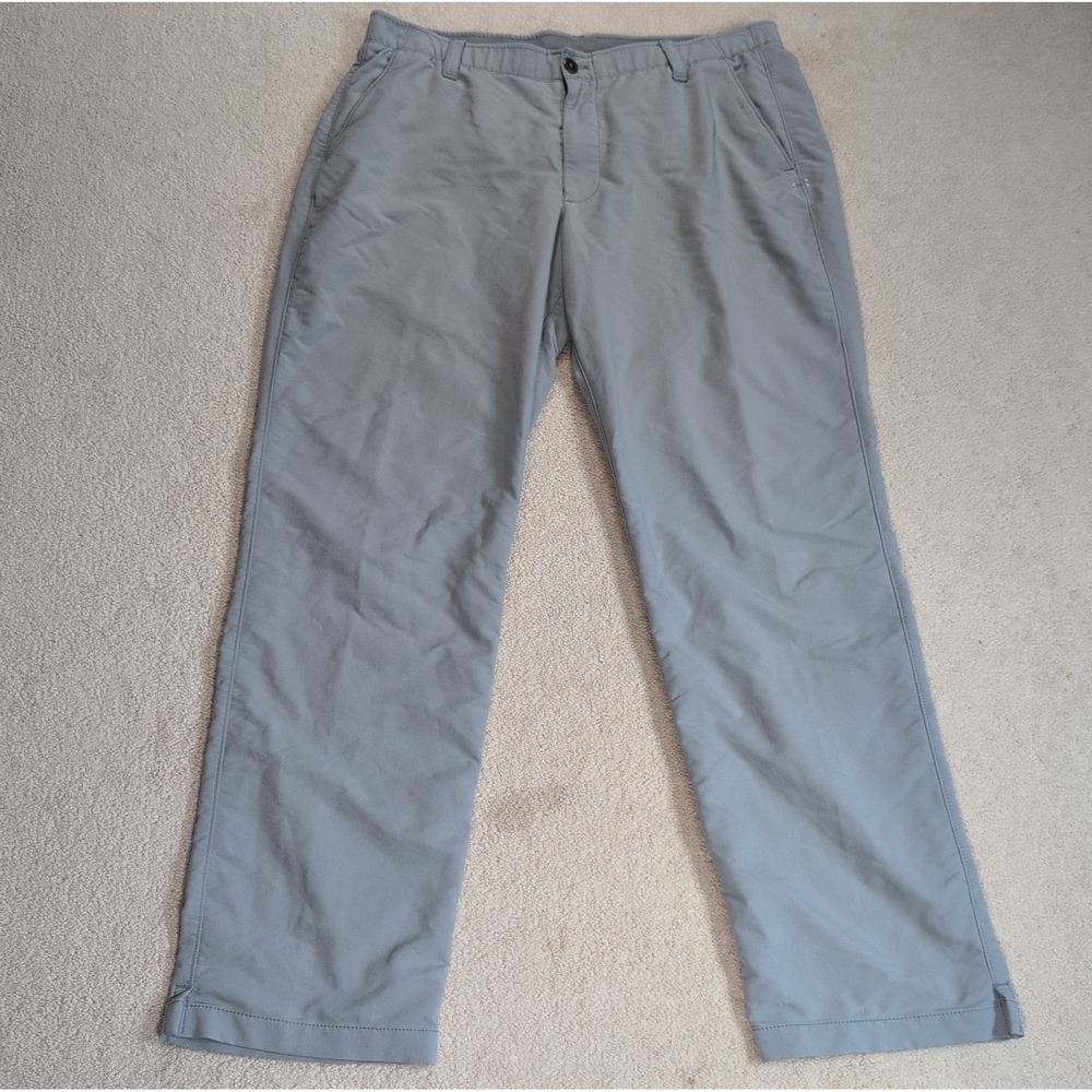 Under Armour Mens Golf Pants Size 38x32 Gray Performance Stretch Flat Front